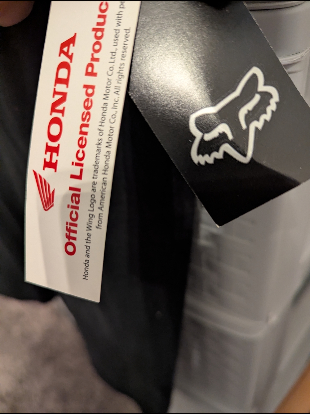 Men's Black T-Shirt with Honda Red Wing Logo - Picture 4 of 5